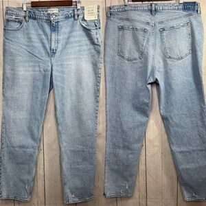 Abercrombie & Fitch Womens 90s Straight Jeans Ultra High Rise Light Wash Tall